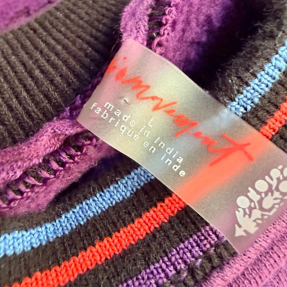 Free People Movement Birdie Sweatshirt Womens L Purple FP Movement Pockets - Picture 4 of 13